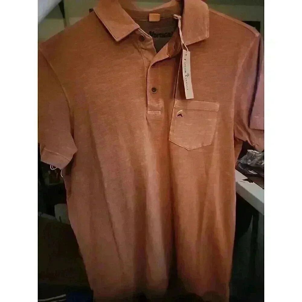 Tailor Vintage Mens Small Polo Shirt Pocket‎ Stretch NWT CR6 Excellent